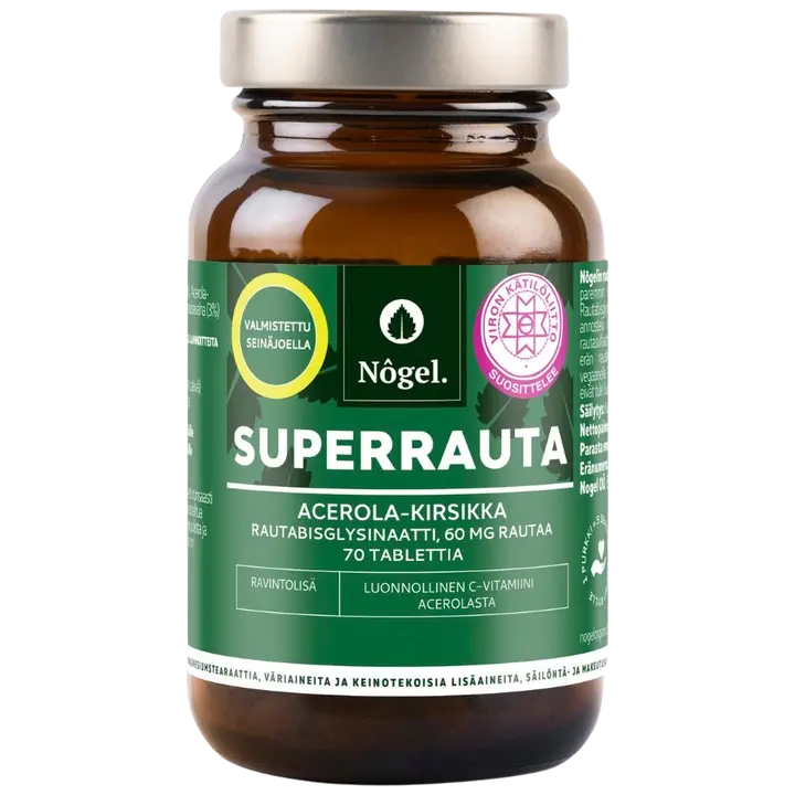 Nôgel Superrauta, acerola-kirsikka, 60 mg, 70 tbl