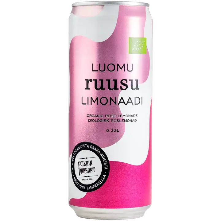 Poikain Parhaat LUOMU Ruusulimonaadi FI-EKO-201 0,33l tlk