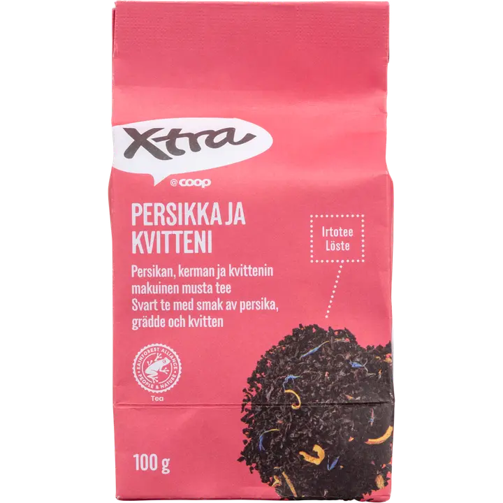 Xtra persikka ja kvitteni irtotee 100 g
