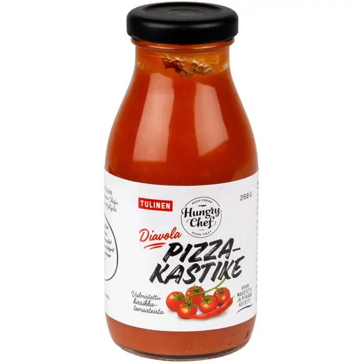 260g Hungry Chef Tulinen Diavola pizzakastike kirsikkatomaateista