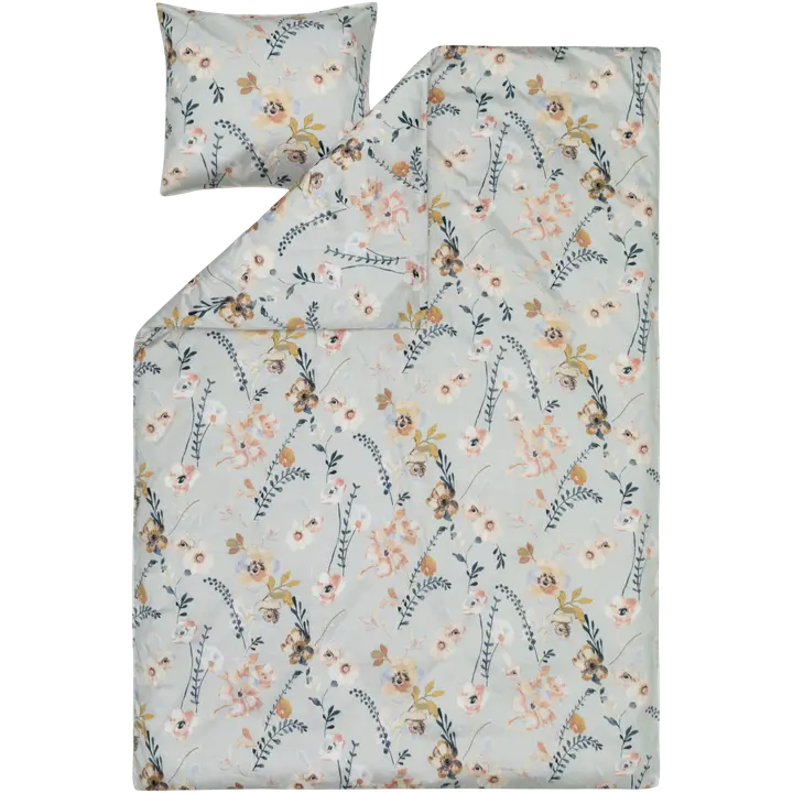 Voodipesukomplekt satiin 150x210/50x60 Lilled