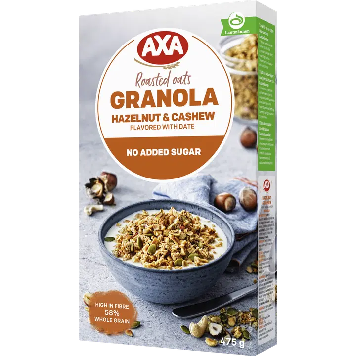 AXA Roasted Oats Granola Hazelnut & Cashew 475g