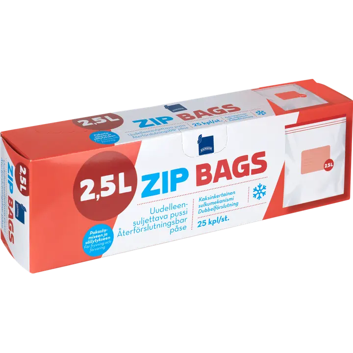 Taassuletav kott 2,5 l 25 tk