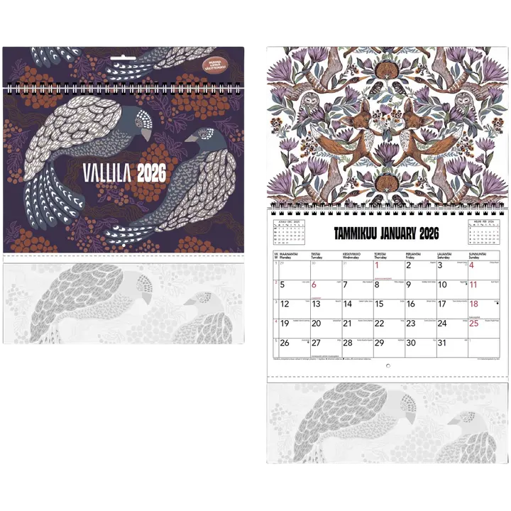 Vallila seinäkalenteri 2026 taskullinen