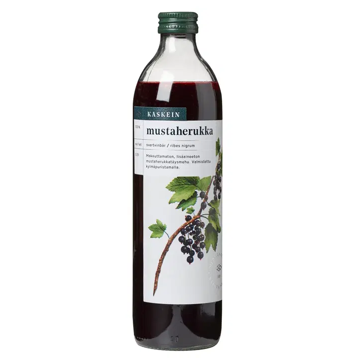 Kaskein Mustaherukkatäysmehu makeuttamaton, lisäaineeton 0,5 L