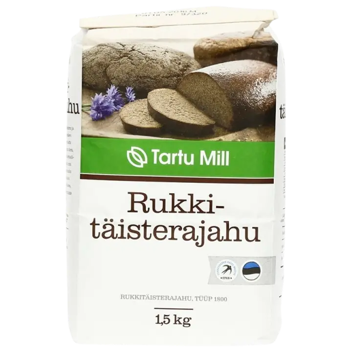Tartu Mill täistera rukkijahu 1,5 kg