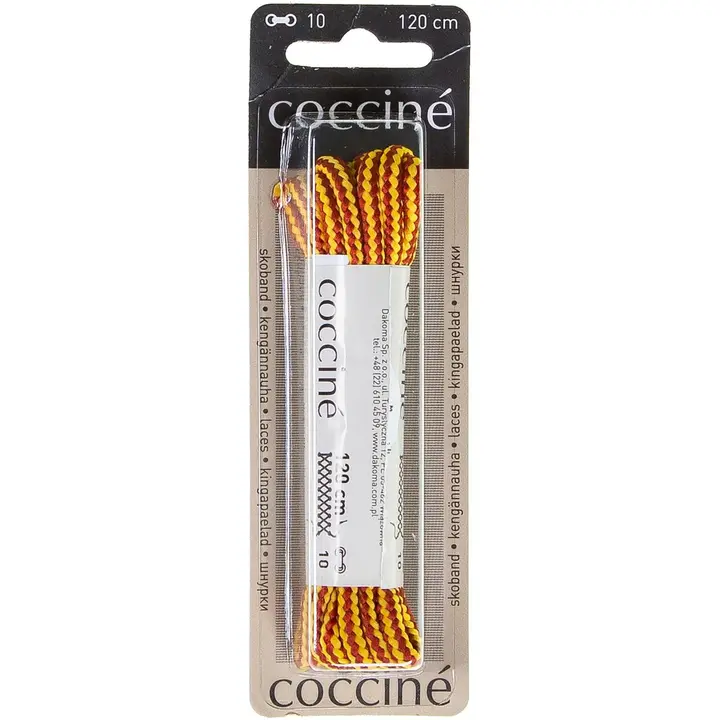 Coccine kengännauha 120 cm, keltainen/ruskea