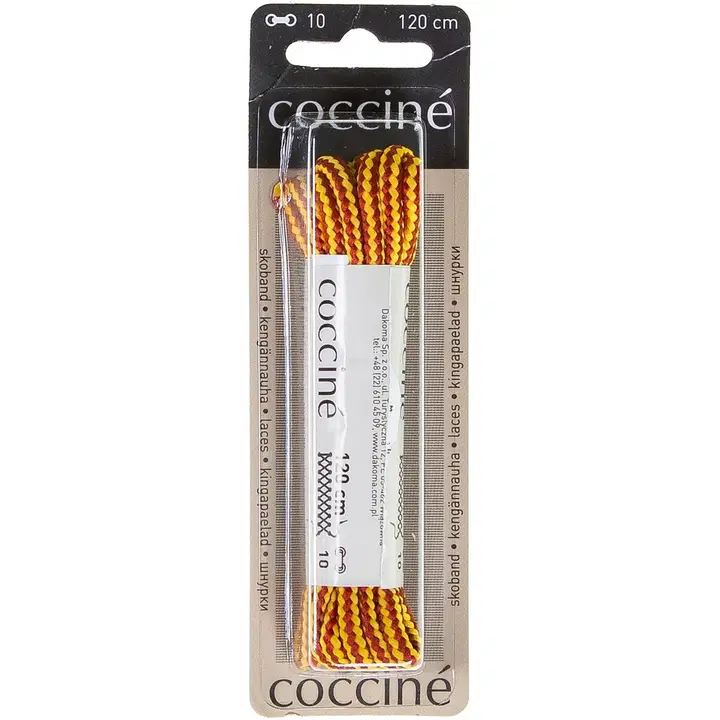 Coccine kengännauha 120 cm, keltainen/ruskea