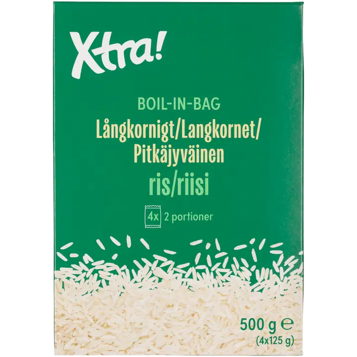 Xtra pikateraline valge riis kotis 4x125g