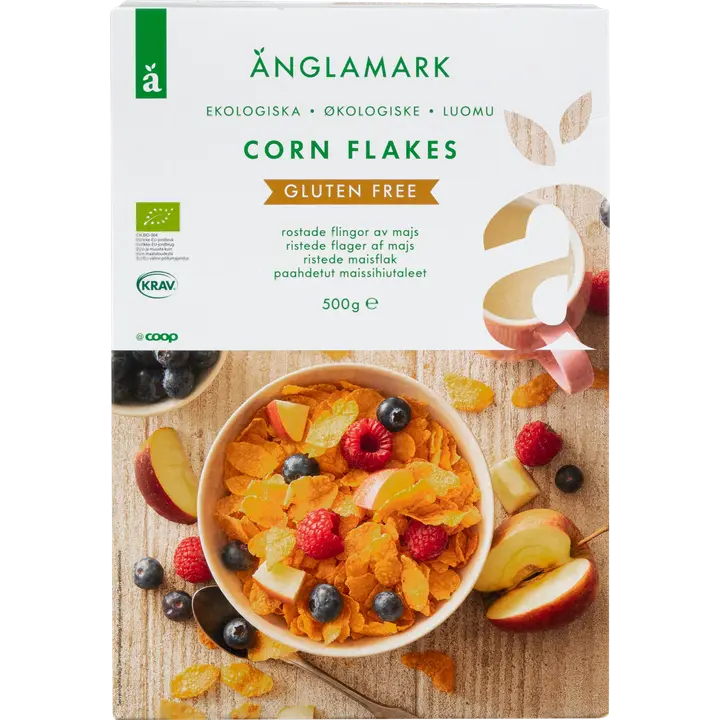 Änglamark gluteenittomat maissihiutaleet luomu 500 g