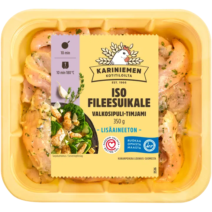 Kariniemen Kananpojan Iso fileesuikale valkosipuli-timjami 350 g