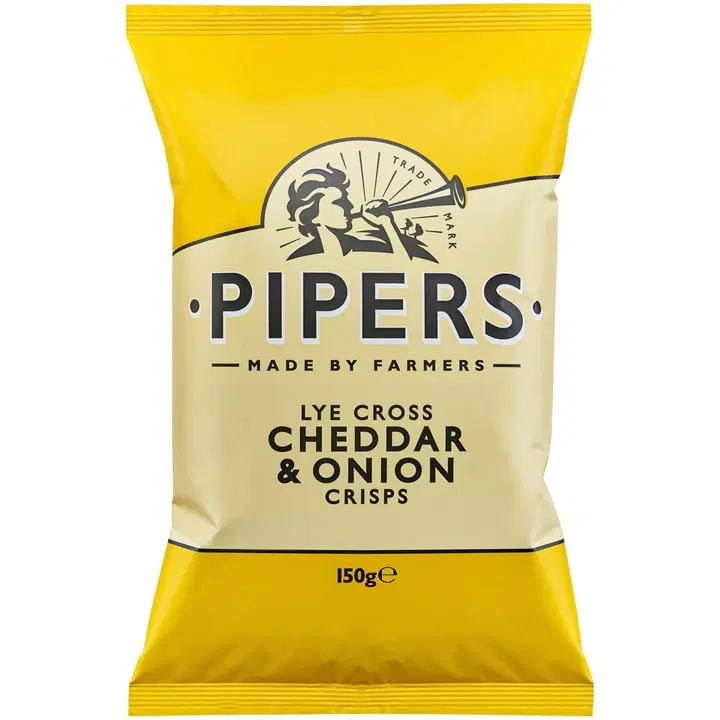 Pipers Crisps Lye Cross cheddar & sipuli perunalastu 150g