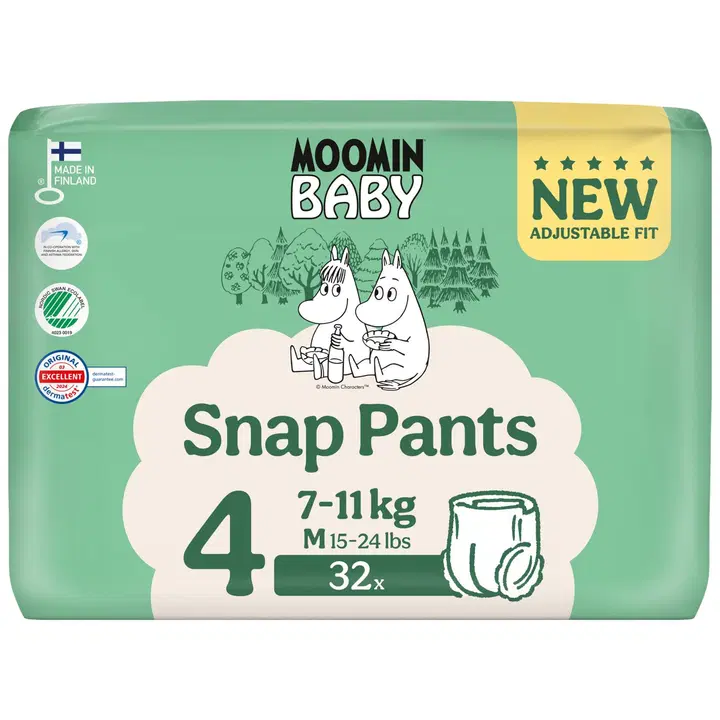 Moomin Baby Snap Pants püksmähkmed S4, 7-11 kg, 32 tk