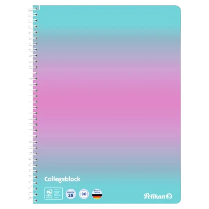 Spiraalkaustik, a4/80, ruuduline mint  rose, 70 gsm paber