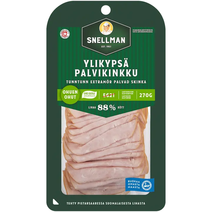 Snellman Ohuen ohut ylikypsä palvikinkku 270g