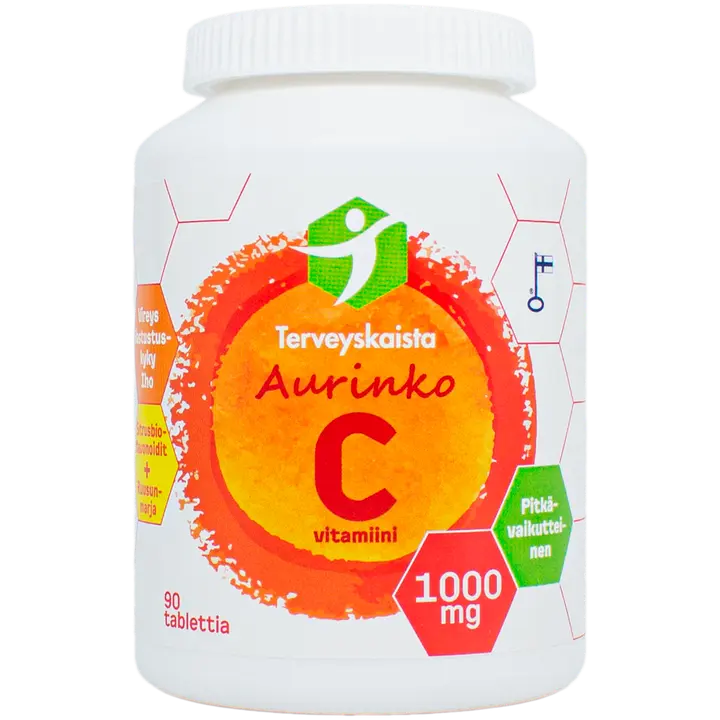 Terveyskaista Aurinko C 1000 mg 90 tabl. PITKÄVAIKUTTEINEN
