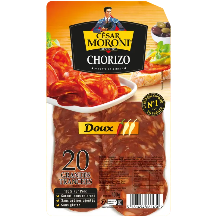 Cesarmoroni Chorizo Viilud Doux 100 G
