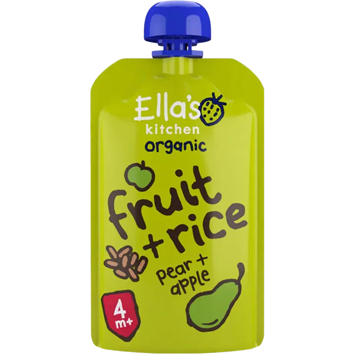 120g Ella's Kitchen Päärynä omena + riisi sose alkaen 4 kk LUOMU
