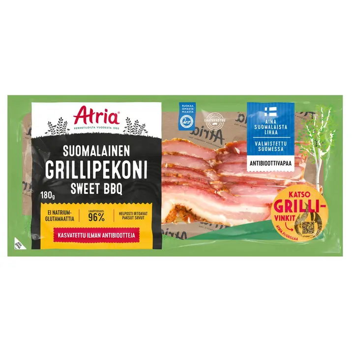 Atria Suomalainen Grillipekoni Sweet BBQ 180g