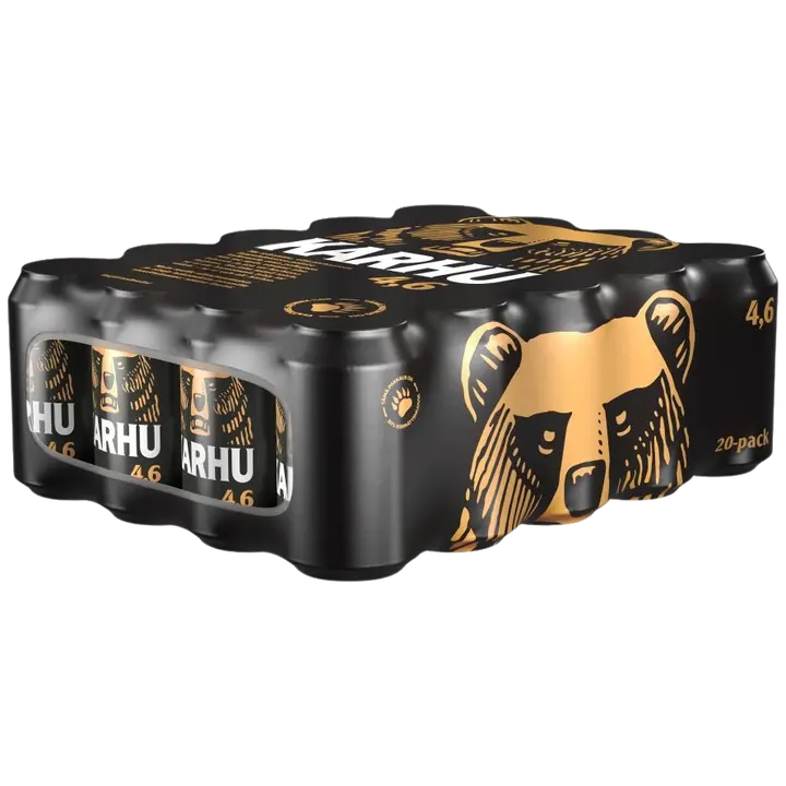 20-pack Karhu Lager olut 4,6% tölkki 0,33 L