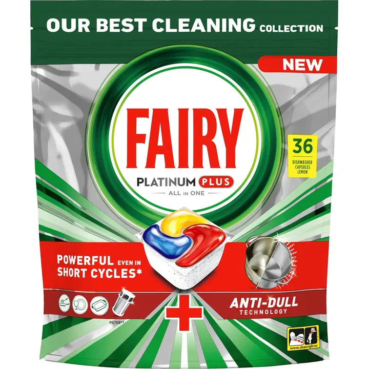 Fairy Platinum Plus All in One Anti-Dull 36kpl konetiskitabletti
