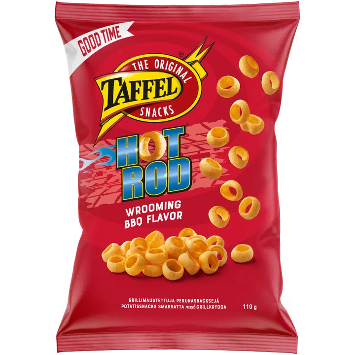Taffel Hot Rod chips 110g