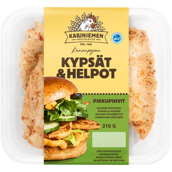 Kariniemen Kananpojan Kypsät ja Helpot Pehmeän pippuriset pikkupihvit 210 g
