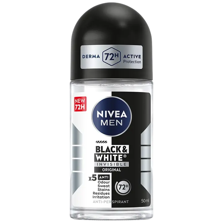 NIVEA MEN 50ml Black & White Original Deo Roll-On -antiperspirantti