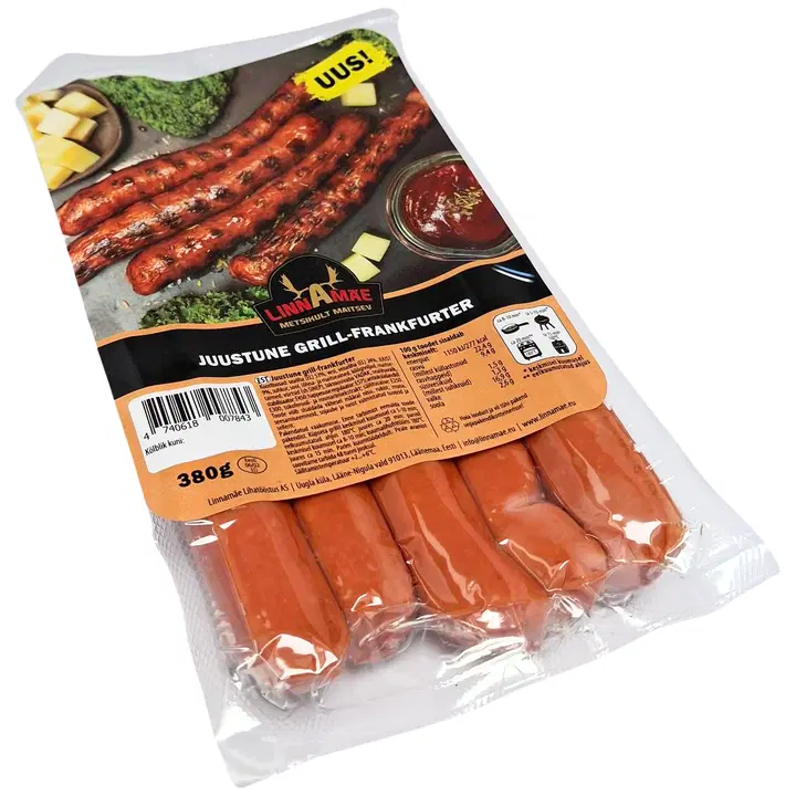 Linnamäe Juustune grill-frankfurter 380g