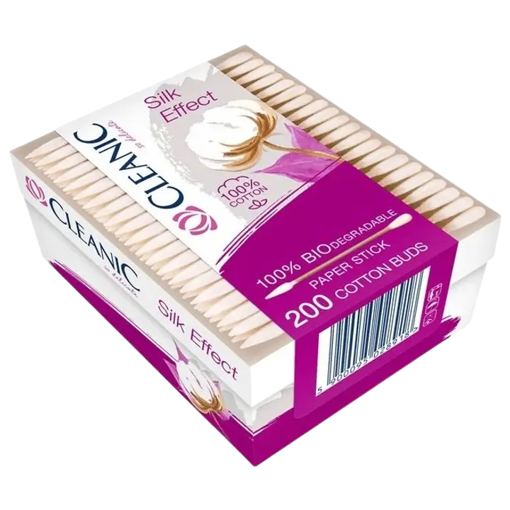 Vatitikud Cleanic Silk Effect terva otsaga 200tk