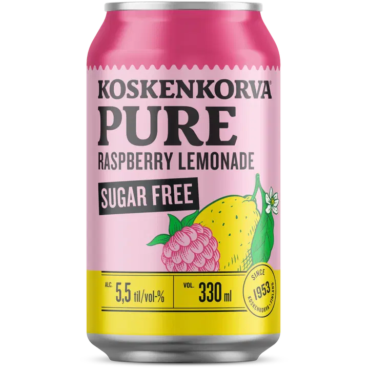 Koskenkorva PURE Raspberry-Lemonade Sugar Free 5,5% 33cl can