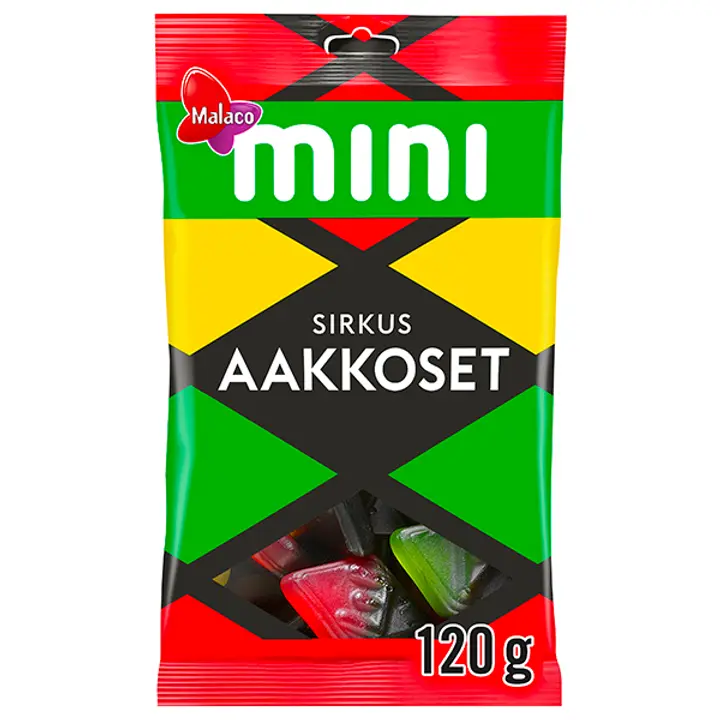 Malaco Aakkoset Mini Sirkus makeissekoitus 120g