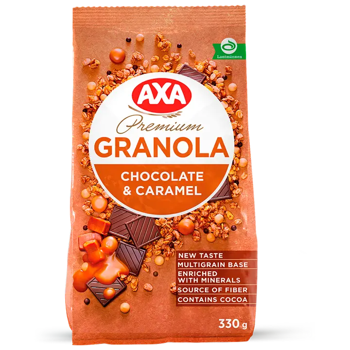 Axa premium müsli šokolaadi ja karamelliga 330g