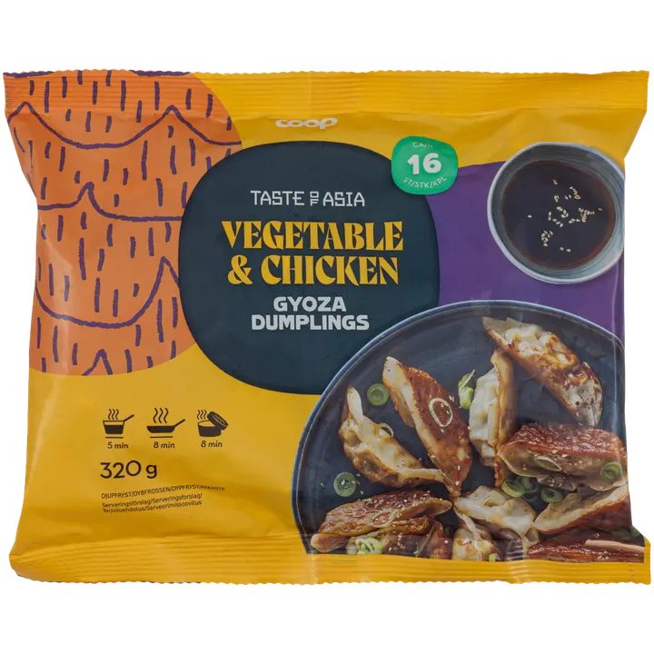 Coop Taste of Asia dumplings kasvis & kana 320 g pakaste