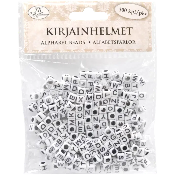 J.K. Primeco kirjainhelmet valkoinen 300kpl