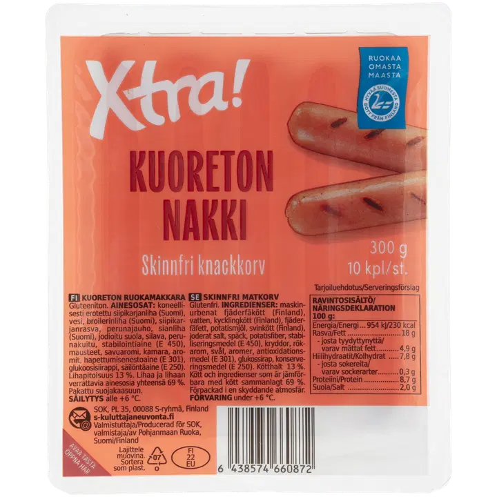 Xtra kuoreton nakki 300g