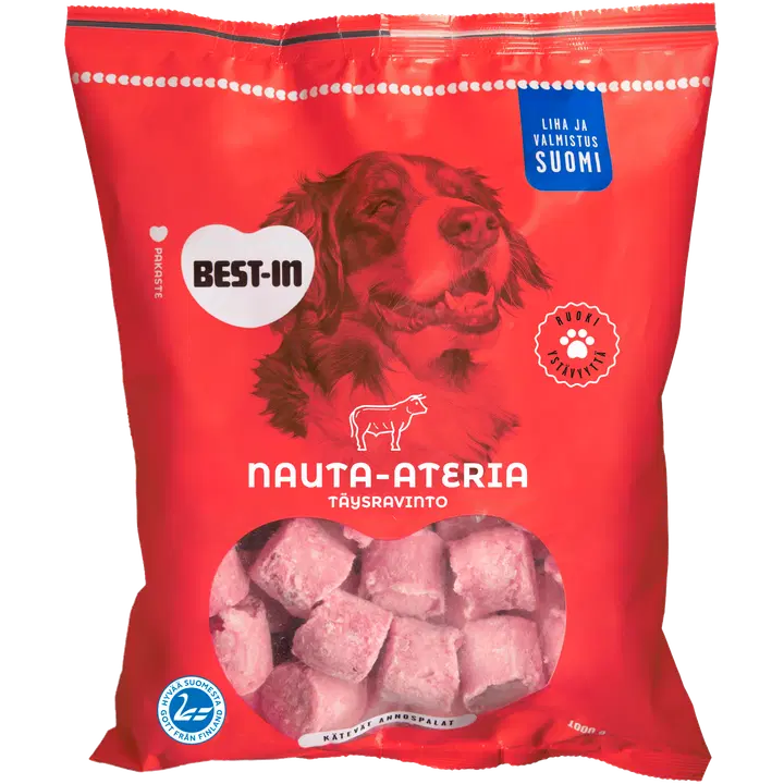 Best-In Nauta-ateria koiran täysravinto pakaste 1kg