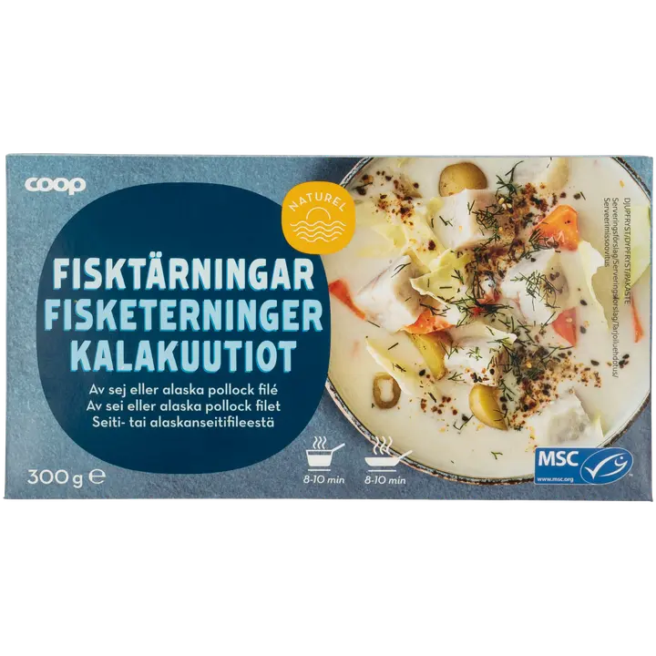 Coop kalakuutiot seiti- tai alaskanseitifileestä MSC 300 g pakaste
