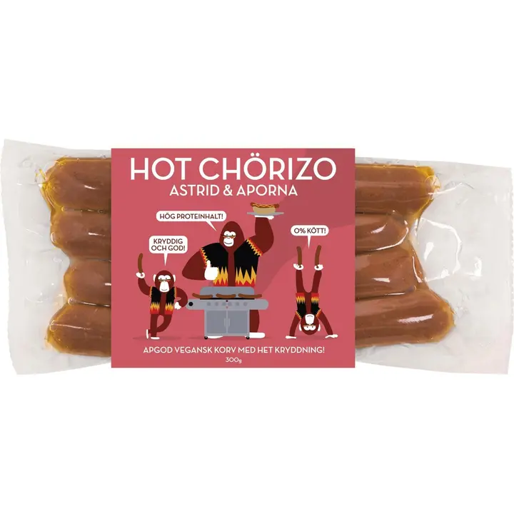 Astrid&Aporna Hot Chörizo maustettu kasvismakkara 300g