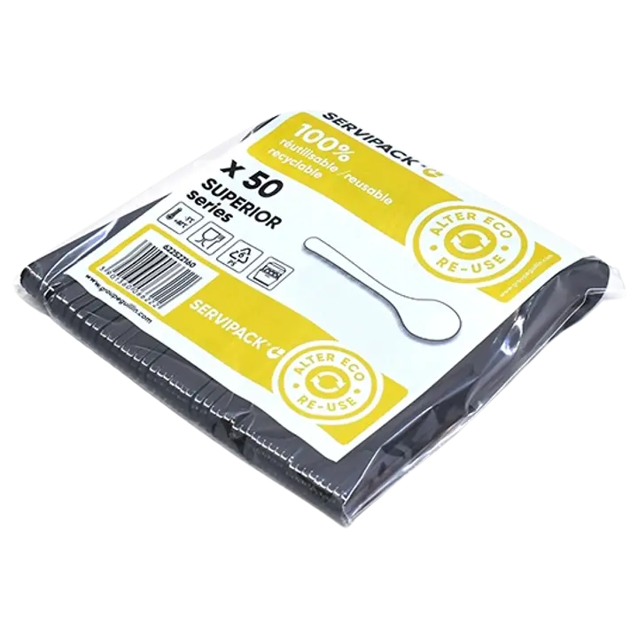 Servipack kohvilusikas must PS(ekstra tugev) korduvkasutatav 50tk