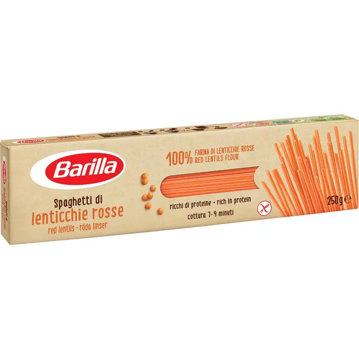 Barilla Spaghetti punainen linssipasta 250g