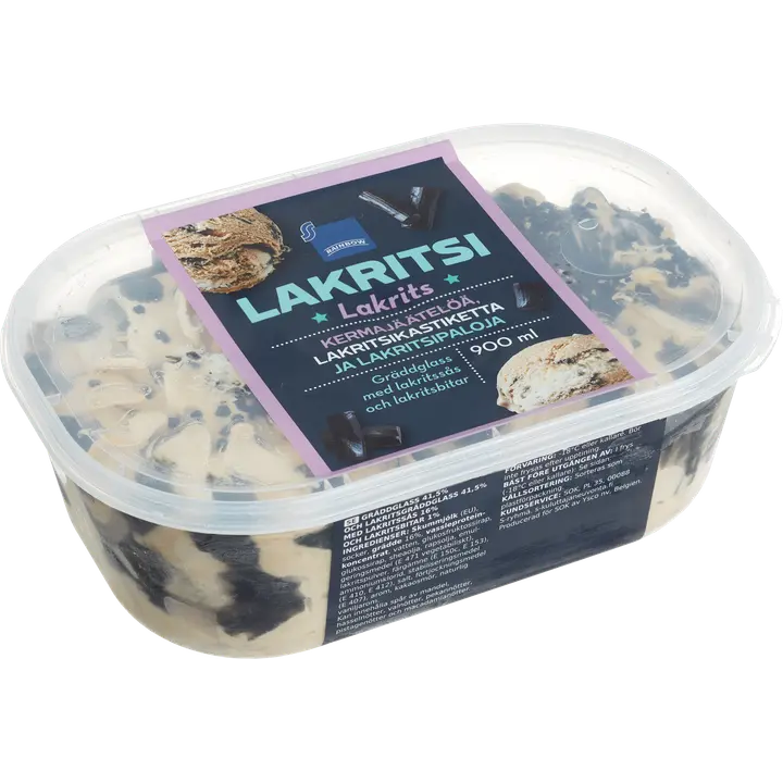 Rainbow 900ml lakritsikermajäätelö