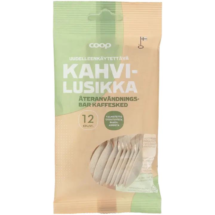 Coop uudelleenkäytettävä kahvilusikka 12 kpl
