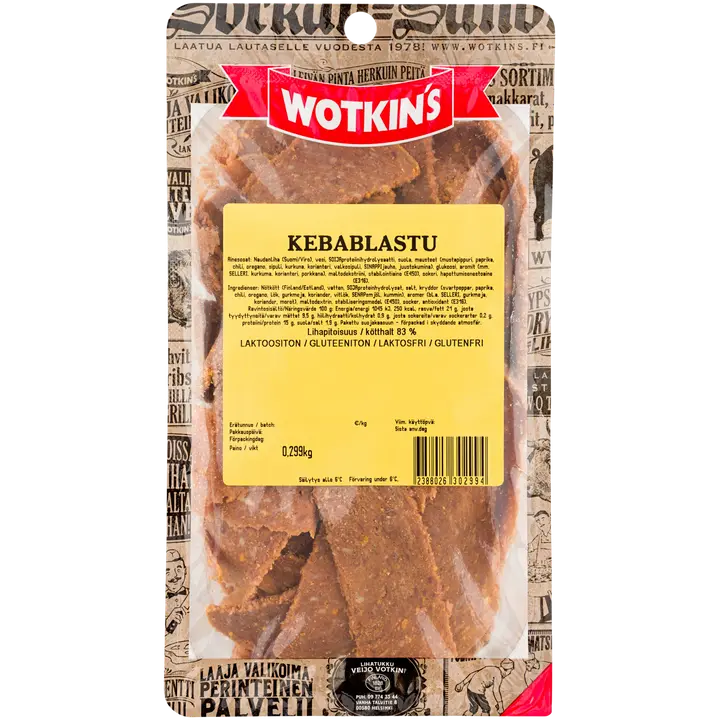 Chef Wotkins kebab-lastu 250-350 g