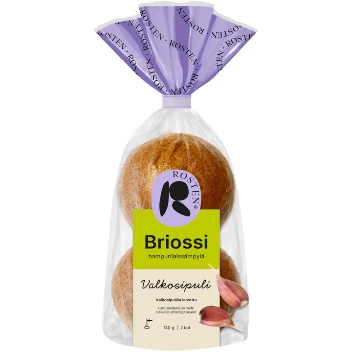 Rosten Briossi valkosipuli hampurilaissämpylä 2 kpl 130 g