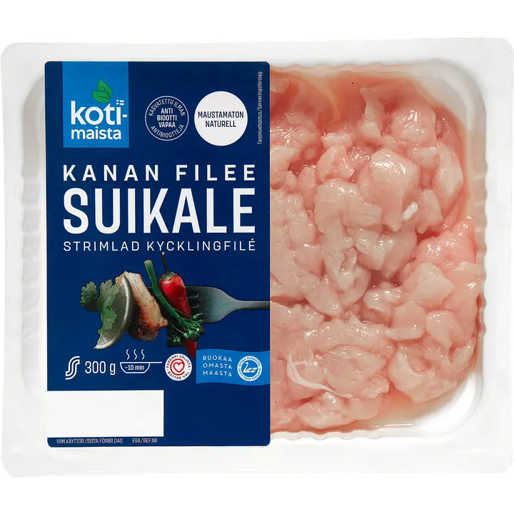 Kotimaista Maustamaton Kanan Fileesuikale 300g