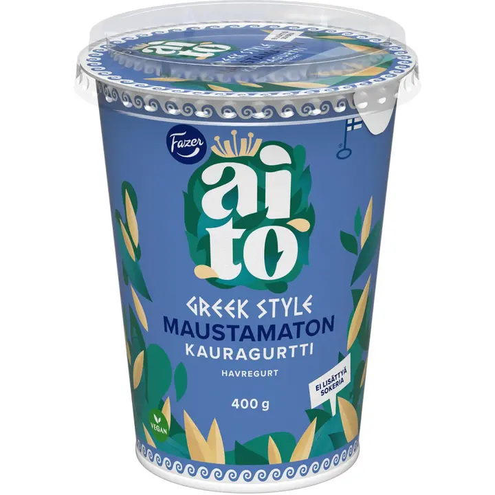 Fazer Aito Kauragurtti Maustamaton Greek Style 400 g, fermentoitu kauravälipala