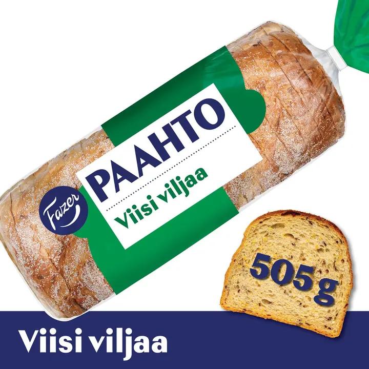 Fazer Paahto Viisi viljaa 505g, paahtoleipä