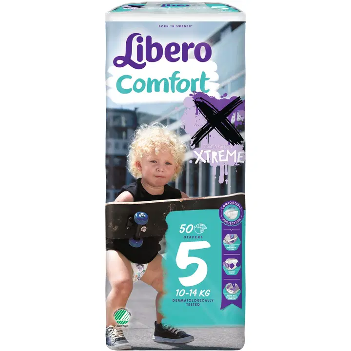 Libero Comfort Xtreme teippivaippa 10-14kg, koko 5, 50kpl