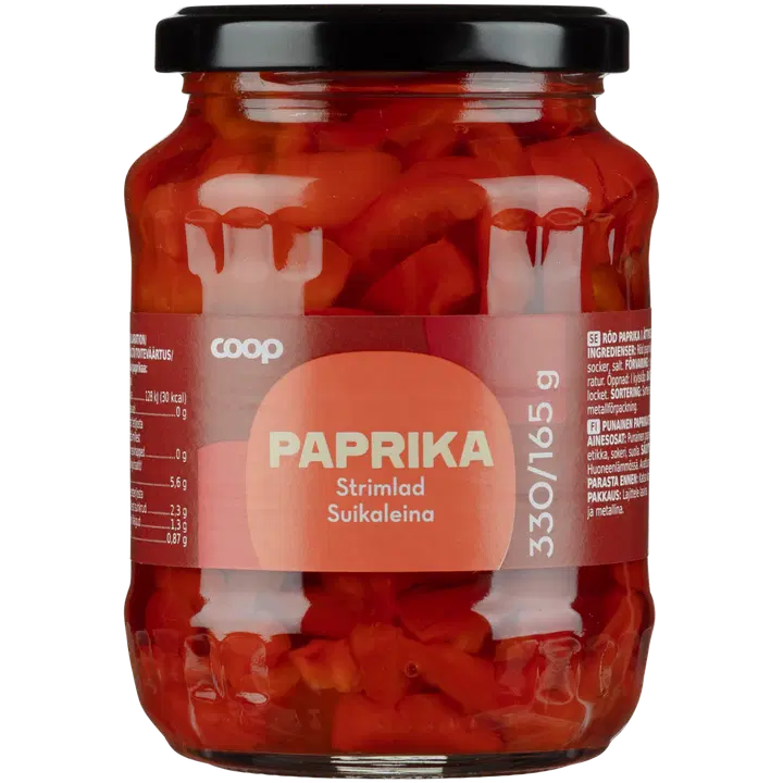 Coop paprika suikaleina 330/165 g